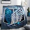 1PC Attack on Titan Print Flannel Blanket, High quality All Seasons, Home Decor, Warmth and Comfort, Perfect for Christmas Gifts