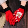 Schoolgirl Autumn and Winter Five-finger Knitted Wool Warm Cold Thickened Cycling Christmas Gloves