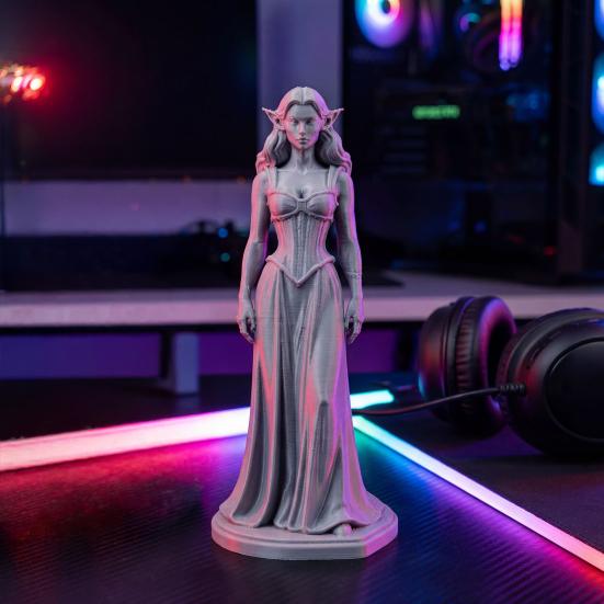3D-gedruckte Zauberin Figur Schnitzerei Elfenohren Frauen Statue Skulptur Heim Büro Bücherregal Schreibtisch Dekoration Ornament