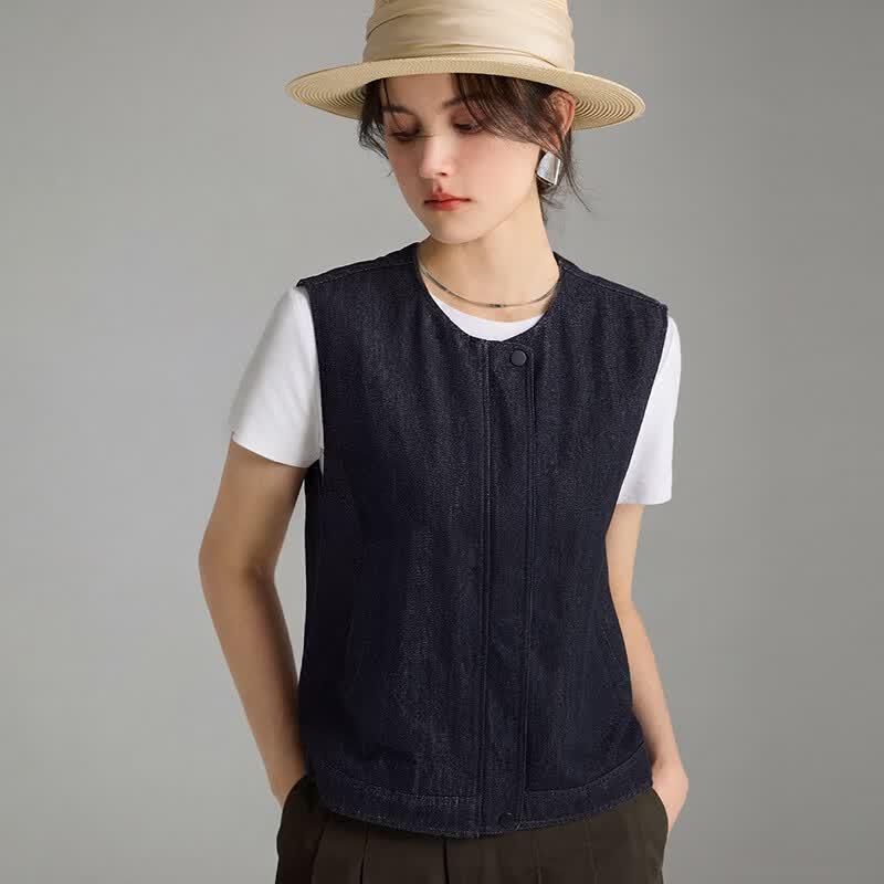 Women's Lyocell Blend Denim Vest