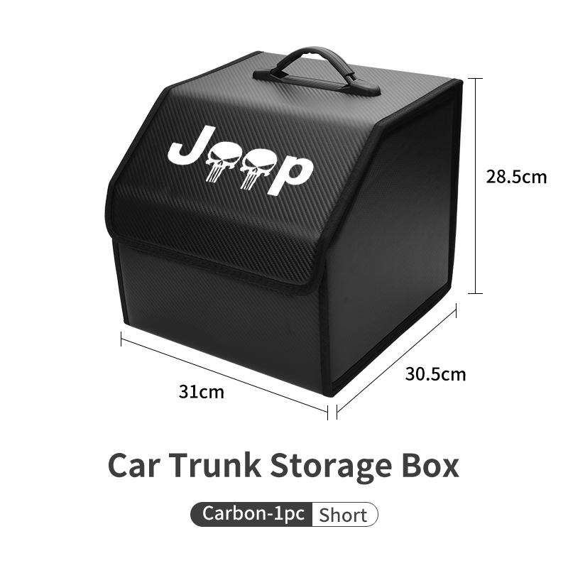 Car Trunk Storage Box Leather Tools Organizer Kit Accessories For Jeep Grand Cherokee Compass Patriot Renegade Wrang