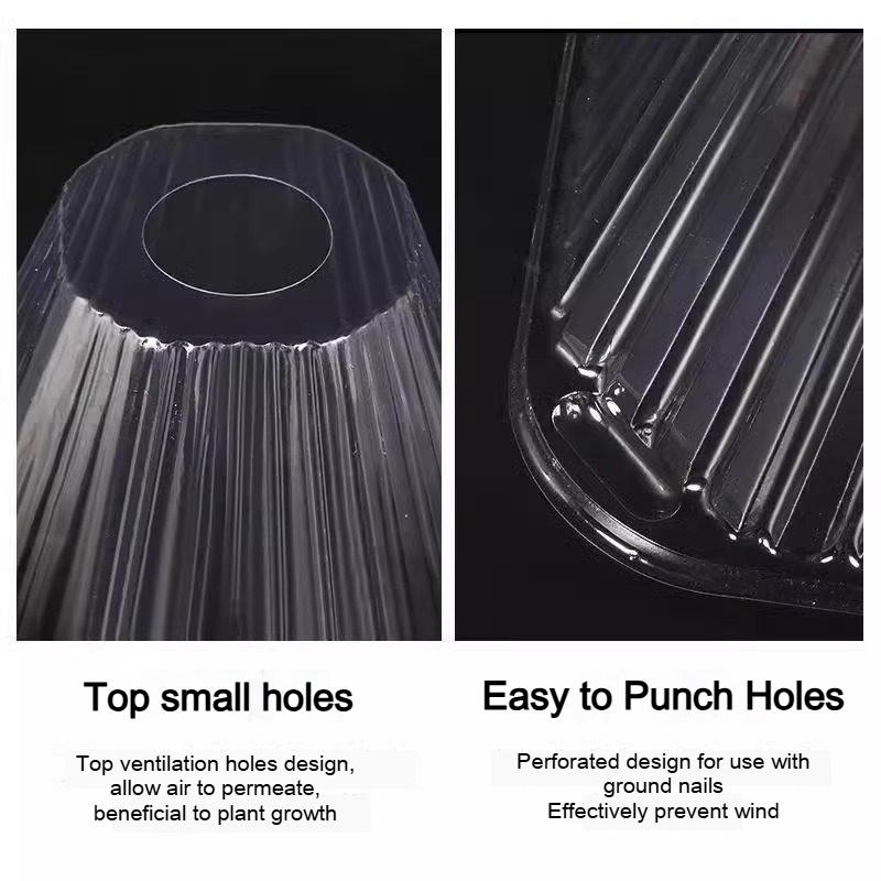 Conical Plant Seedling Protective Plastic Plant Cone Cover Reusable Nursery Seedling Planting Tent Anti-Bird Pest Snail Prevents