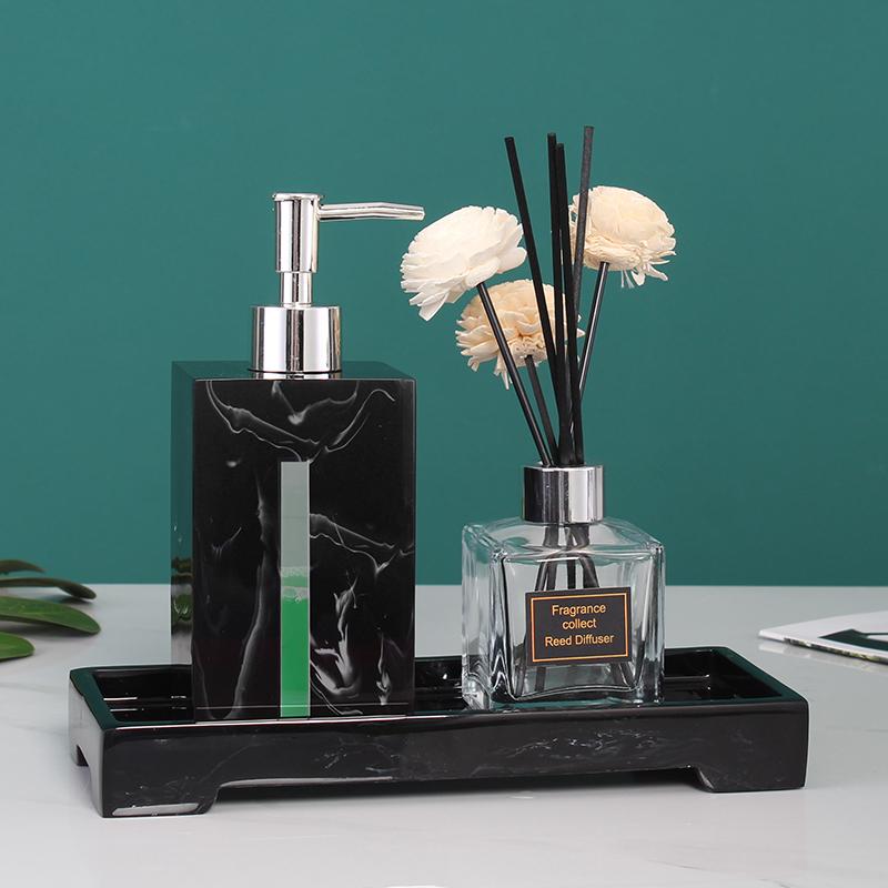 500ml marble soap dispenser ceramic bathroom shower gel shampoo bottle press lotion bottle bathroom accessories