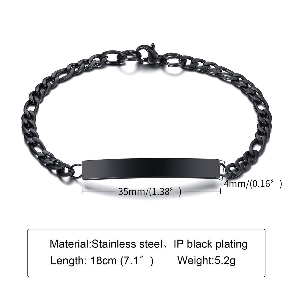 Personalized Bracelet Customizable Non Allergy Stainless Steel Bracelet for Men Women Free Engrave Name/letter/logo Custom Gifts