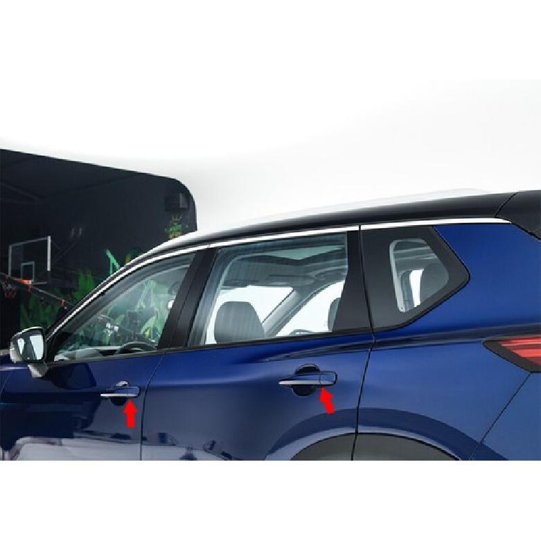 Exterior Side Door Handle Cover Trim Chrome For 2021-2022 Nissan Rogue  X-Trail