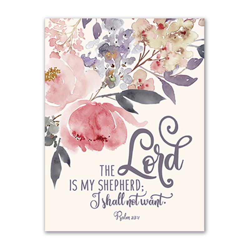 Kwiatowe plakaty akwarela ścienna drukowany obraz werset biblijny płótno sztuka chrześcijańska bóg cytat obraz na płótnie obraz pokój dziecięcy Home Decor