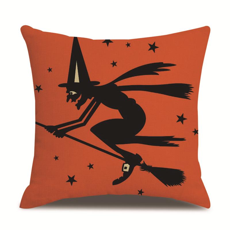 Halloween Linen Pillow Cover Printed Pillow Cover