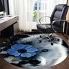1pc Wolf Flowers Office Round Area Rug, Indoor Mat Suitable ForOffice, Under Office Chairs Bedroom Living Room Home Decor, Room Deco T183