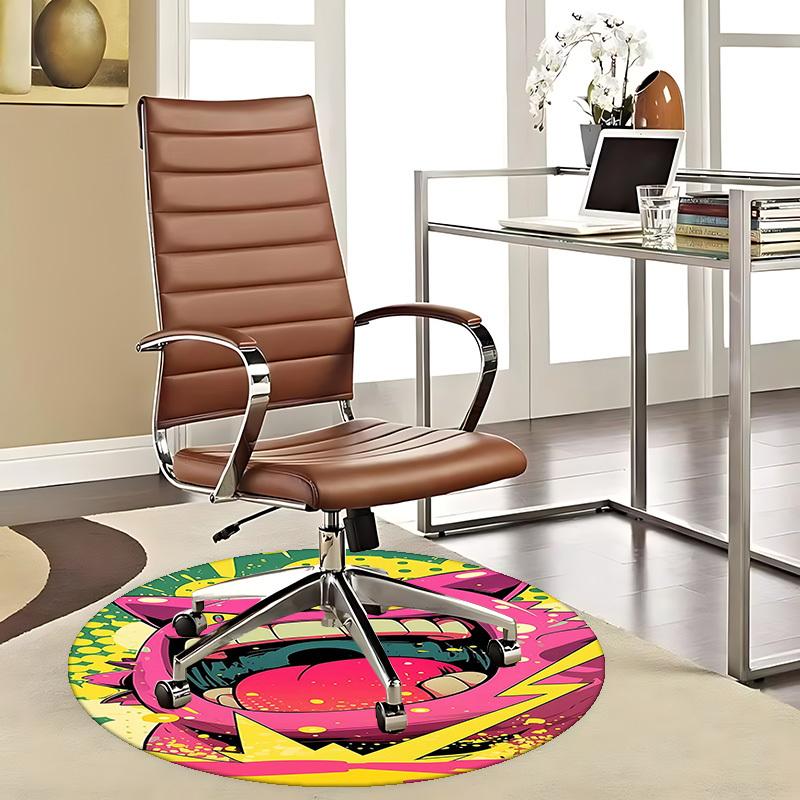 1pc Anime Monster Round Carpet - Office Chair Mat, Non-Slip Rug for Home Decor, Living Room, Bedroom, Game Room