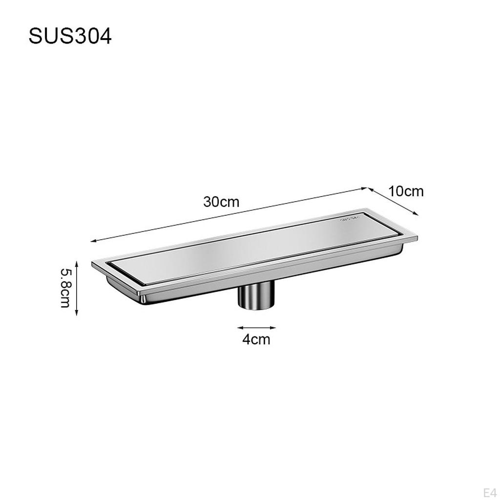 Rectangular Floor Drain Fast Drainage Flat Linear Shower for Home Bathroom