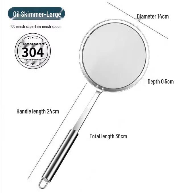 Kuchyňská naběračka/cedník z nerezové oceli 304 - Malá na horký hrnec, Velká na smažení