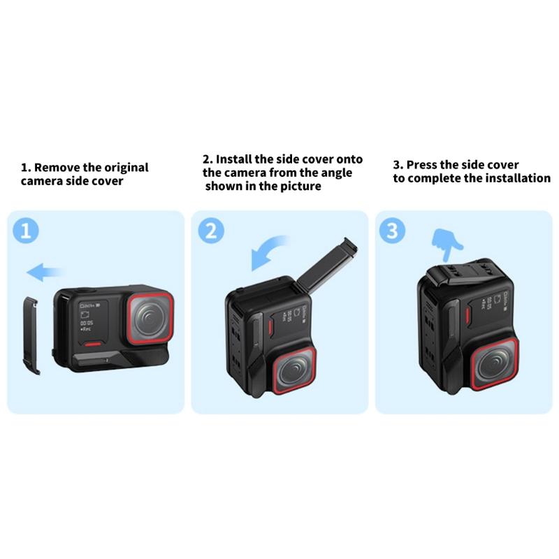 Quick Release Battery Cover For 360 Pro2 Action Camera Battery Door Replacement Black