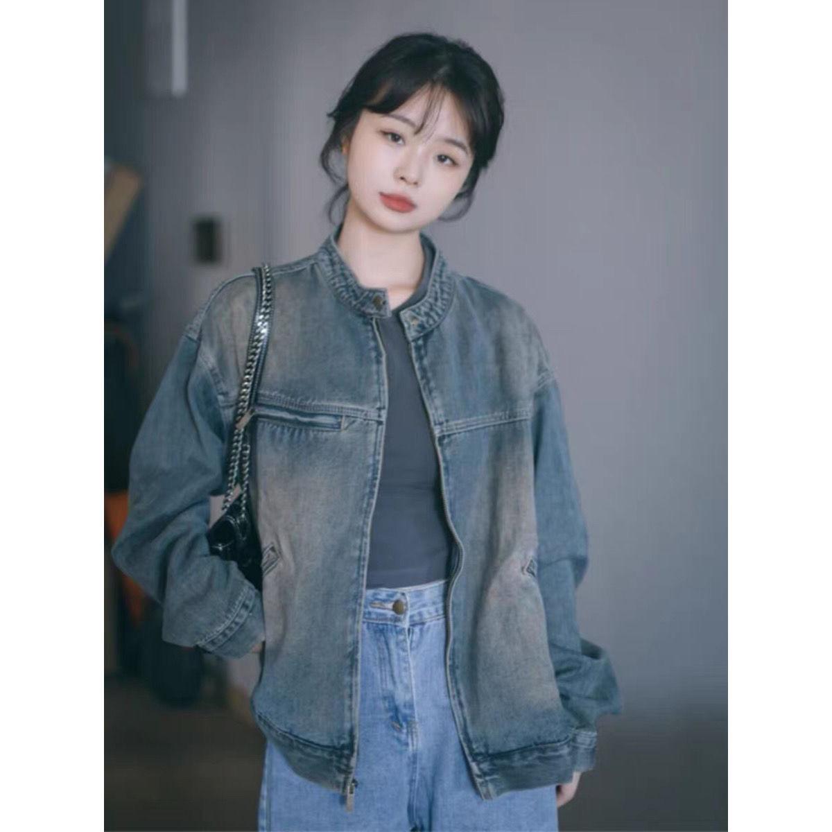 

Свободная джинсовая куртка американского дизайна