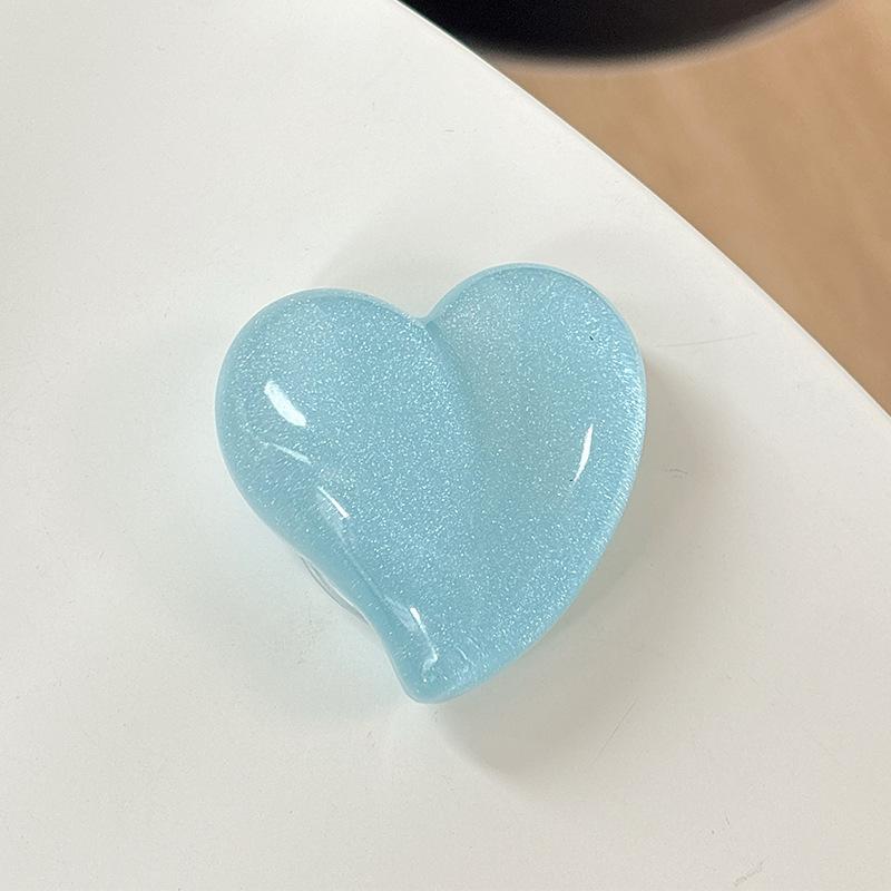 Glitter Solid Color Love Mobile Phone Airbag Bracket Back Sticker Retractable Lazy Support Frame Desktop Women'S Model