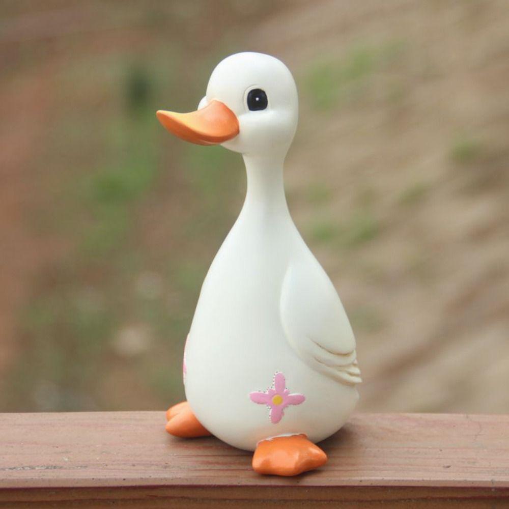 

2pcs Cute Duck Ornament Resin Animal Sculpture Crafts Ducks Statue Home 2 Pcs