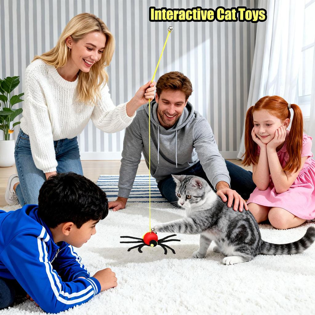 Dörrkatt leksak Elastisk snöre Spindelspel Teaser Elastisk snöre Stimulerande katt leksaker För valp Kattunge Liten Mellan Stor Ras Husdjur