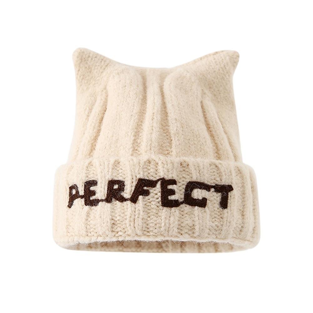 New Thickened Wool Beanie Caps Warm Hip Hop Knitted Hat Children Cap Outdoor бежевый