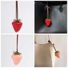 Waterproof Versatile Bag Charm 3D Red Resin Fruit Pendant Keychain Strawberry Key Ring  Friends