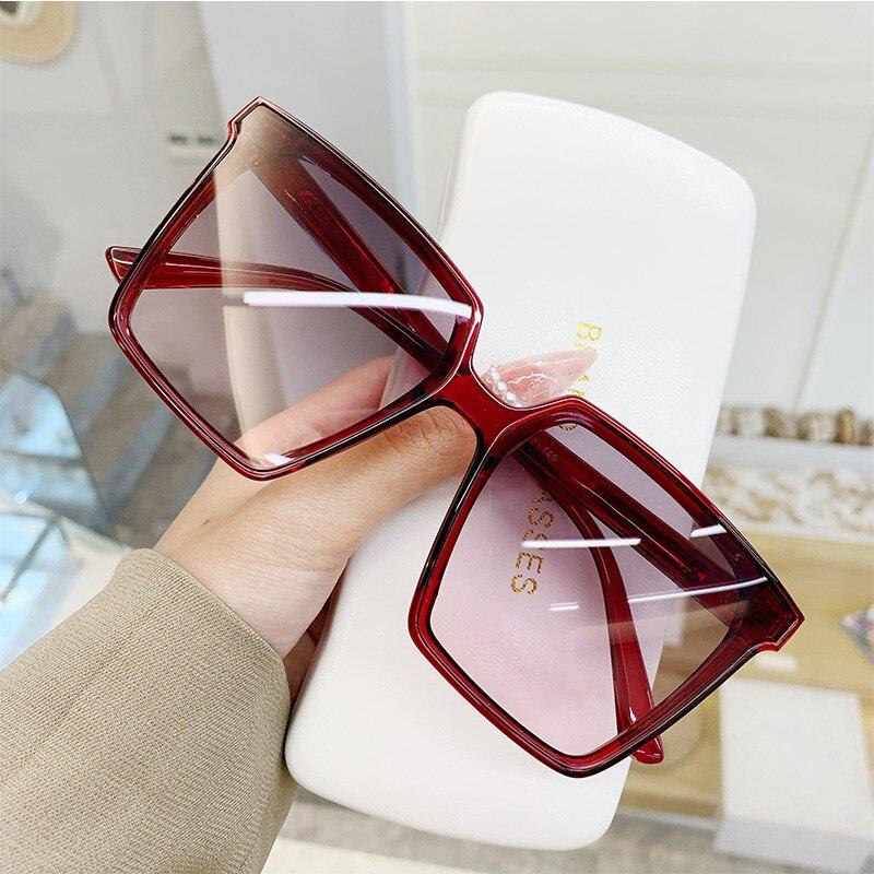 Neue Vintage Quadrat Übergroße Sonnenbrille Frauen Männer Marke Designer Transparent Gradienten Sonnenbrille Großen Rahmen Brillen UV400