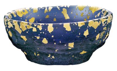 Gold Leaf Bowl Small Deep Made In Small Miniature Small Side Glass Tableware Plate, Blue, Japan, Plate, Plate, Bowl, Plate, Plate,