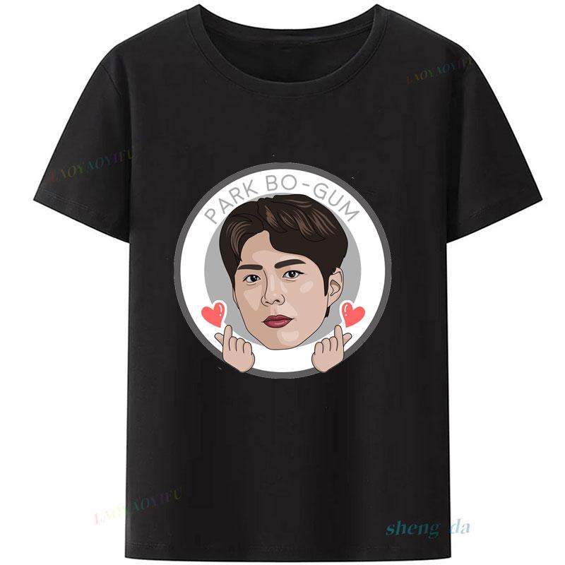 Park Bo Gum Kpop Actor Hot Sale Camiseta Hombre Polyester Material Cheap Short Sleeve Oneck Casual Gothic Popular T Shirt S
