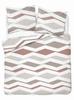 Bedding Set 220x200 Satin Microfiber Geometric Beige