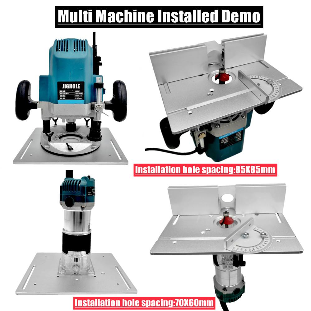 Multifunctional Aluminium Router Table Insert Plate Woodworking Electric Wood Router Flip Plate for Working Benches Router Plate