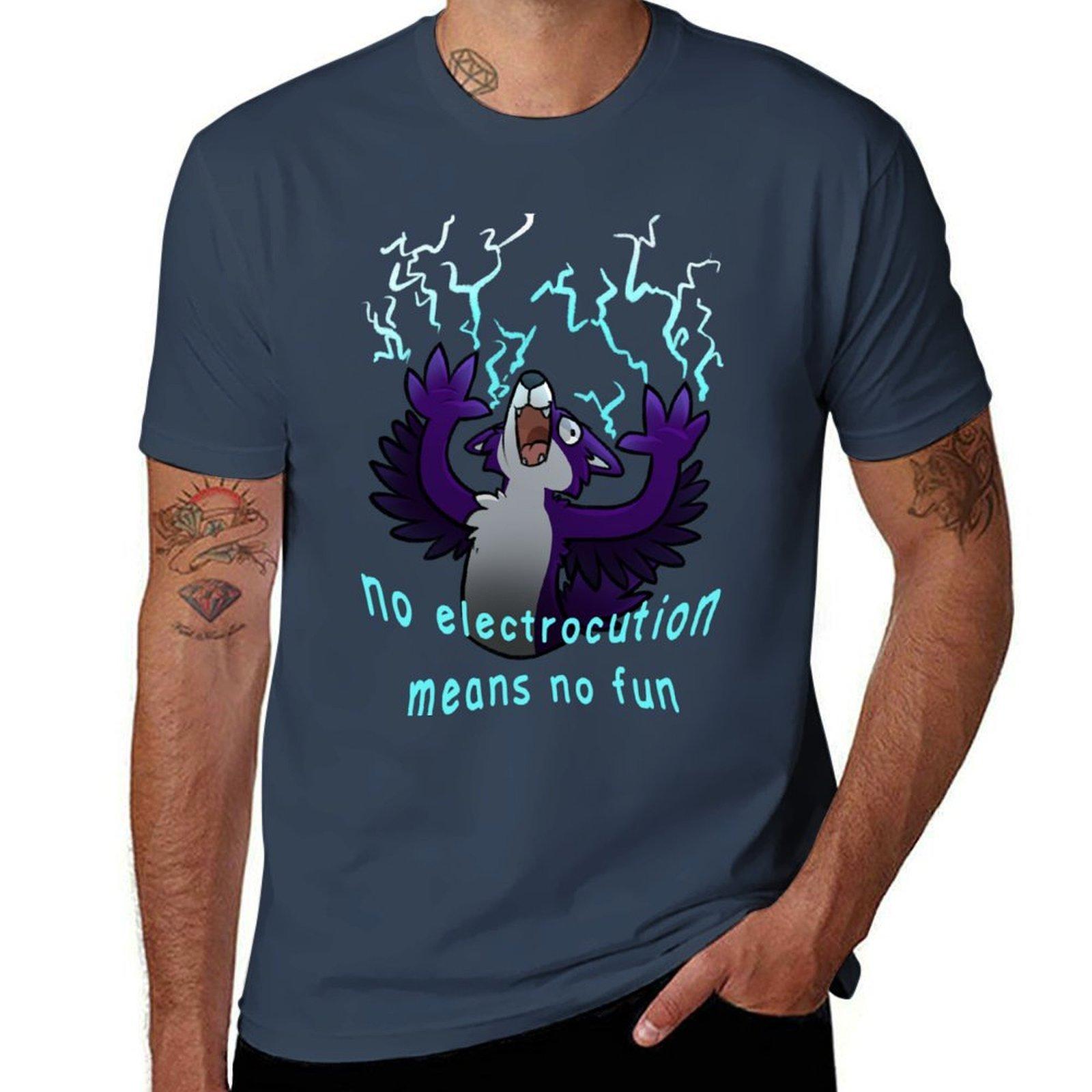 No Electrocution Means No Fun Tshirt Streetwear Print Tee Shirt S