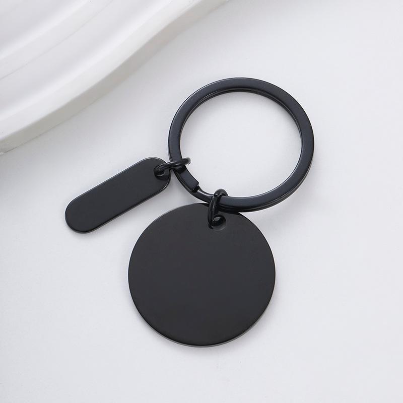 Stainless Steel Round Plate Keychain: Laser-Engraved Festival Gift