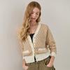 Diamond Pattern Pearl Button V Neck Knit Cardigan Ze10qd002na