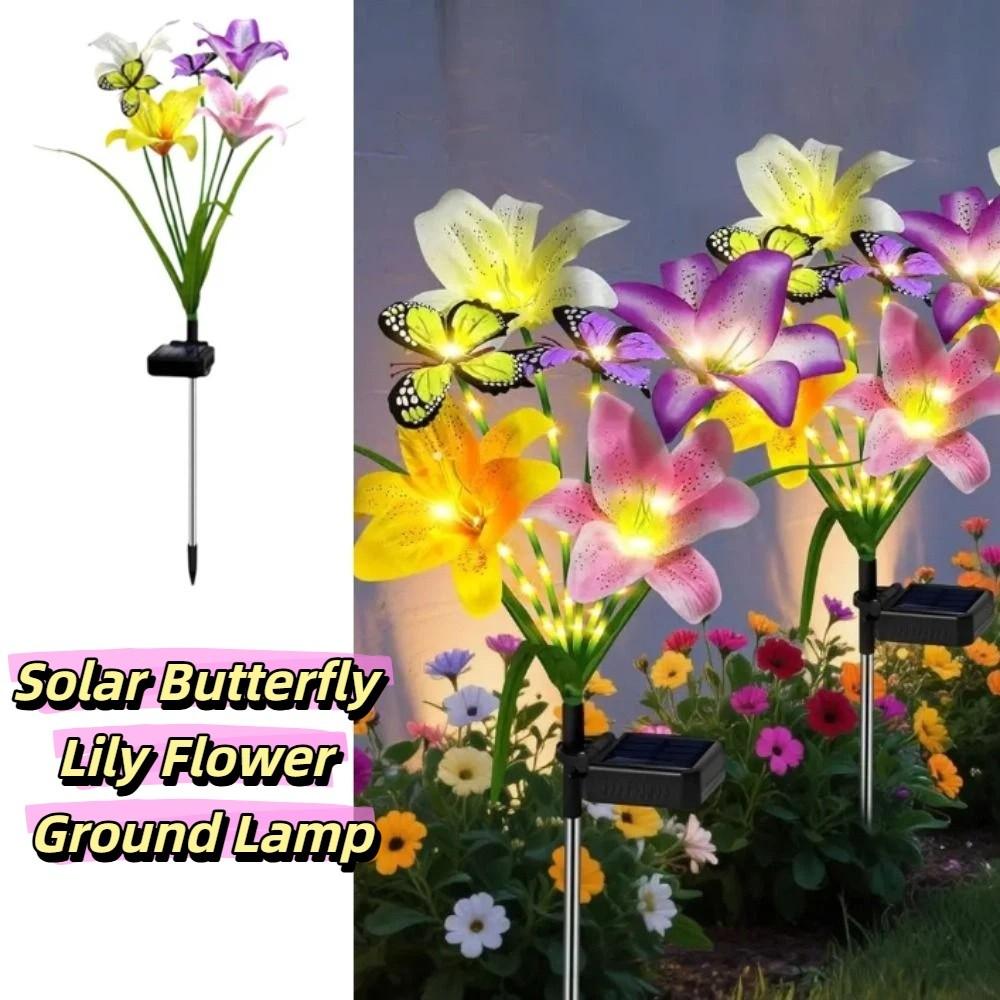 Butterfly Design Solar Garden Lights Waterproof LED Landscape Lamp Landscape Lighting