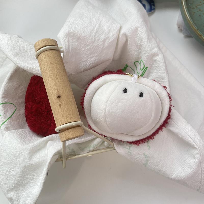 Lychee Plush Toy Keychain Cartoon Mini Lychee Soft Stuffed Doll Pendant Car Key Ring Backpack Bag Decor Kid Gift