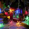 6M LED Snowflake Decorative Light String Battery Powered RGB Flash Snowflake Light Christmas Decorative Light Car Trunk Gift
