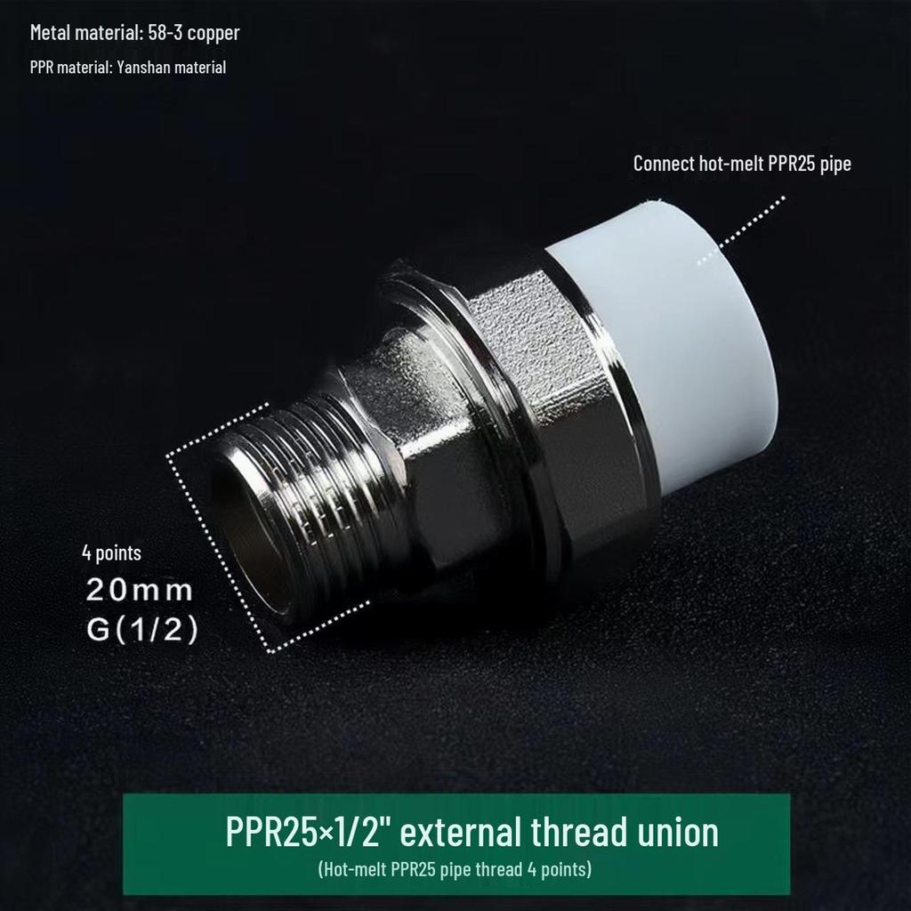 PPR Měď Železo Šroubení, Vnitřní & Vnější Závit, 20-110mm, Oboustranný PPR Železný Konektor