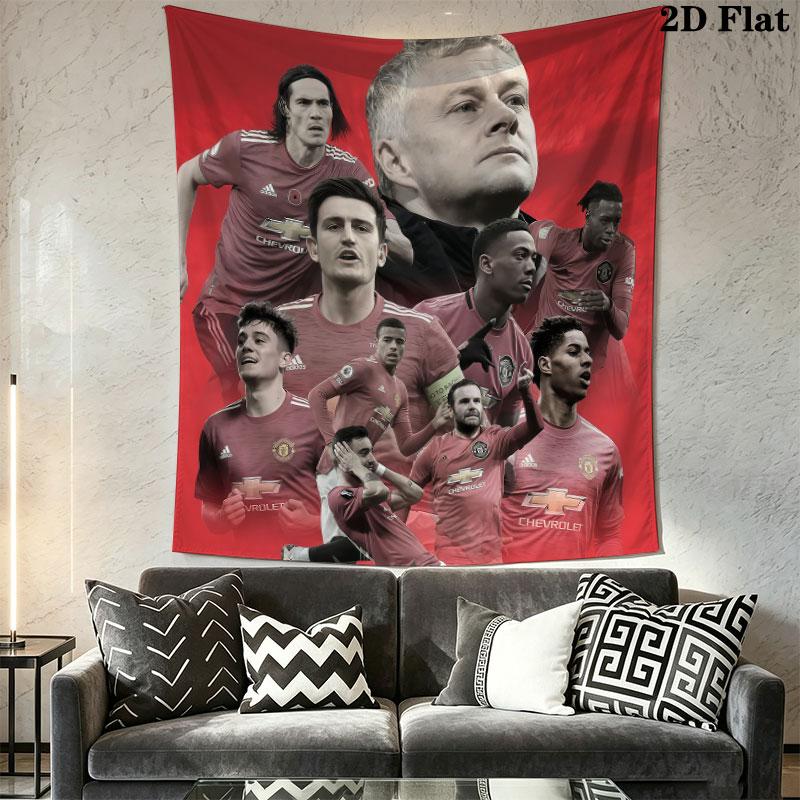 Retro MUFC CanvasWall Hanging Printed Fabric Blanket Decorative Tapestries for Bedroom Living Room Home Decor