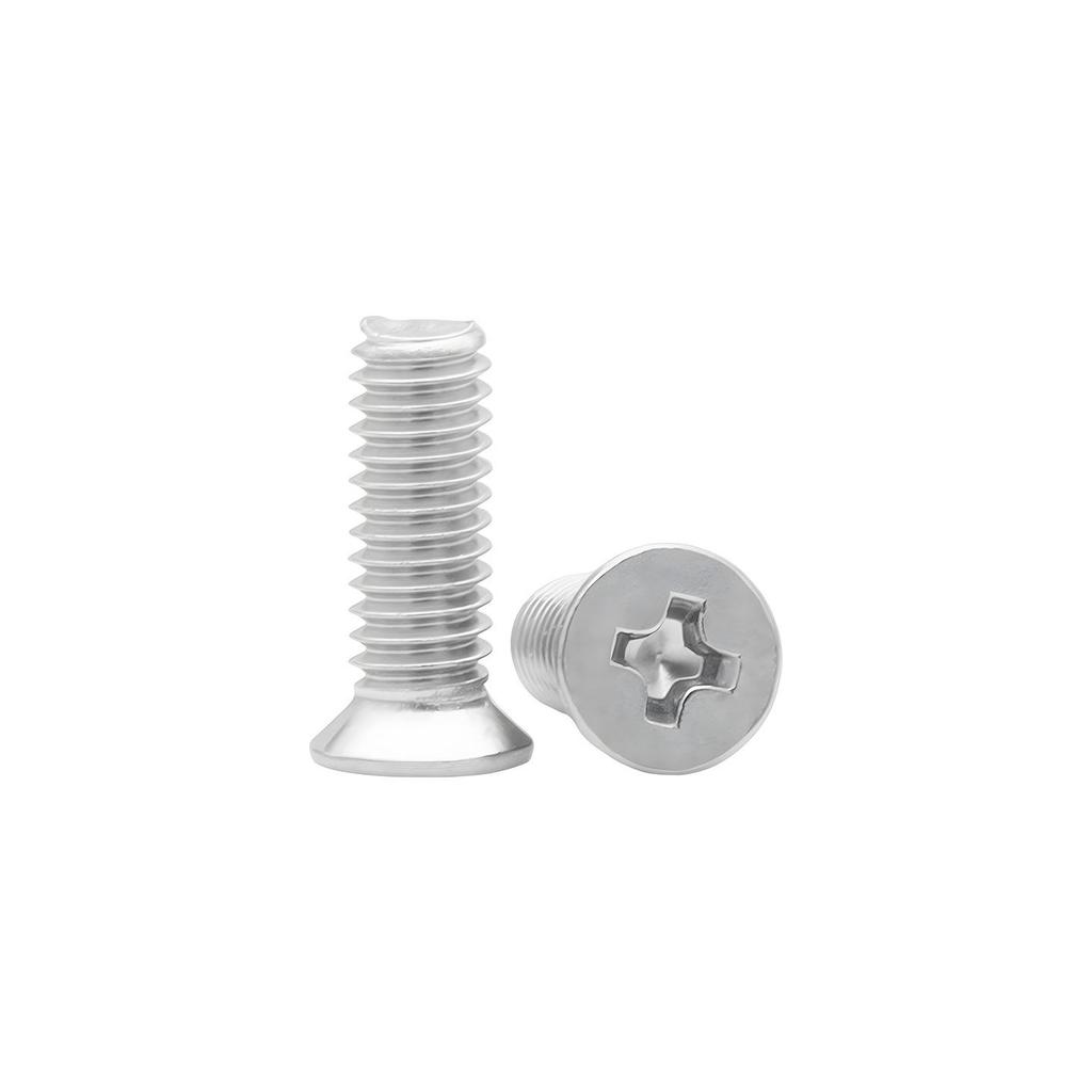 304 Stainless Steel Phillips Flat Head Countersunk Machine Screw - Small Diameter, Sizes M1.6-M6