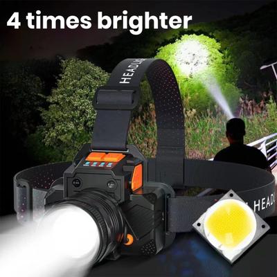 LED-Scheinwerfer, ultrahell, hohe Lumen, wiederaufladbar, wasserdicht, digitale Leistungsanzeige, LED-Scheinwerfer, Campinglampe