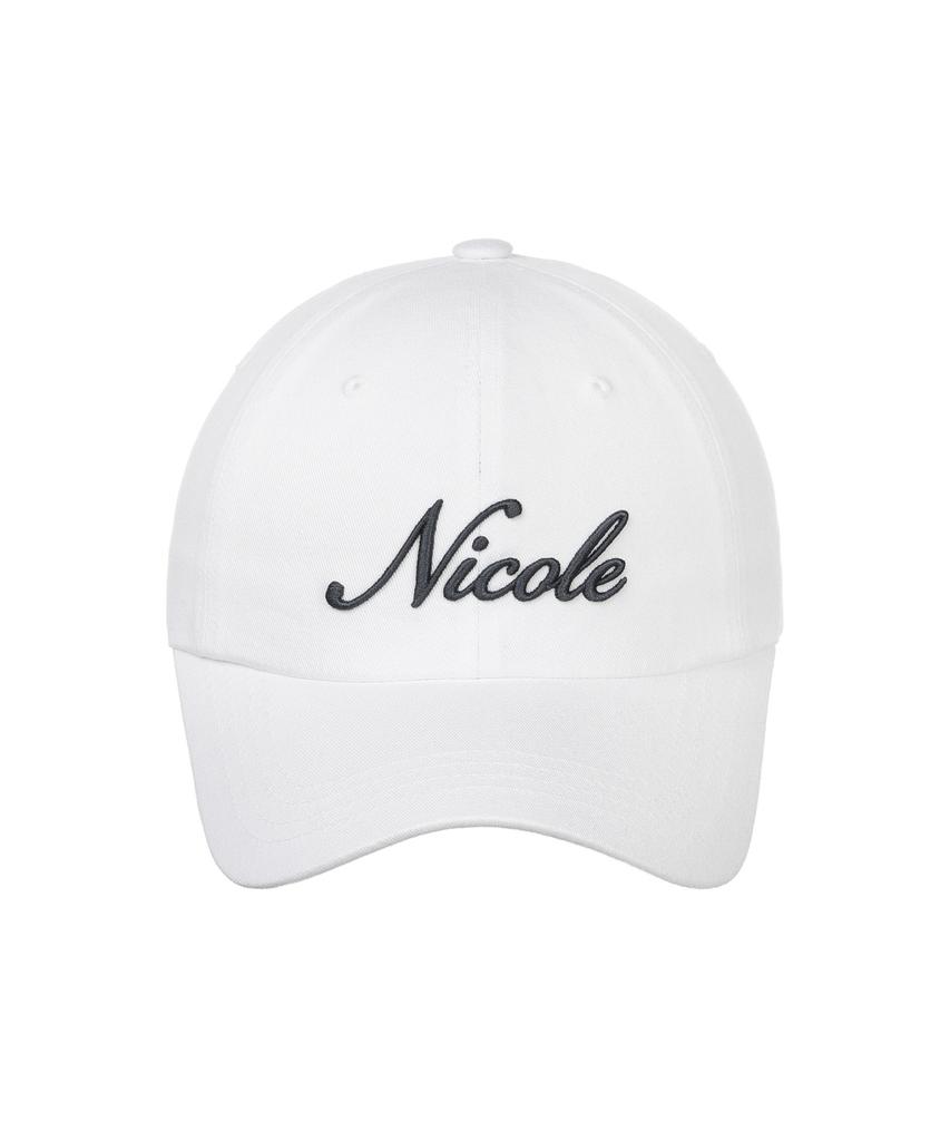 Nigaennikol Nicole Lettering Ball Cap_White Charcoal