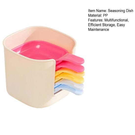 6Pcs Sauce Dish with Storage Rack Seasoning Dishes Dipping Bowls Small Food Storage Container for Candy Dessert Appetizer Nuts