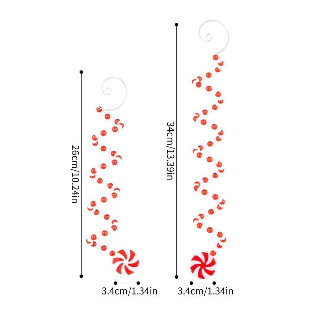 PVC Lollipop Christmas Decoration Twisted Cane DIY Candy Cane Ornament Lollipop Design Festive Tree Decor for 2PCS