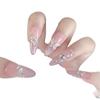 Ethereal 3D Butterfly & Snake Rhinestone Cat Eye Long Nude Nails