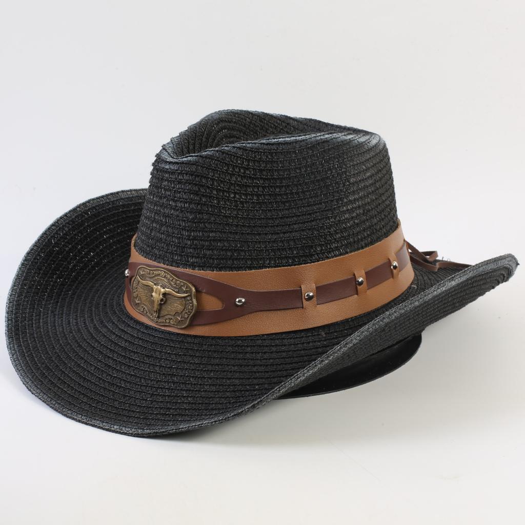 Popular European and American Western Cowboy Straw Hat Men's and Women's Fashion Shade Straw Hat Outdoor Western Cowboy Hat