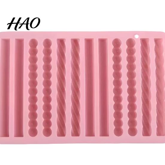 Crafting Tools for Handmade Gifts Silicone Twist Pretzel Mold, 12 Cavity Cake Chocolate Rod Candy Baking Tray, Durable Kitchenware Homemade