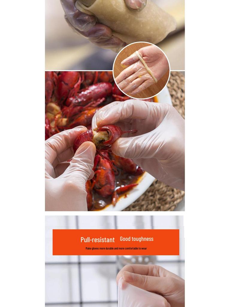 Vise Disposable PVC Gloves for Food Processing and Baking - Thickened, Food-Grade Protection