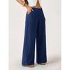 Womens Solid Cotton Linen Wide Leg Pants Casual Loose Fit Trousers With Pockets