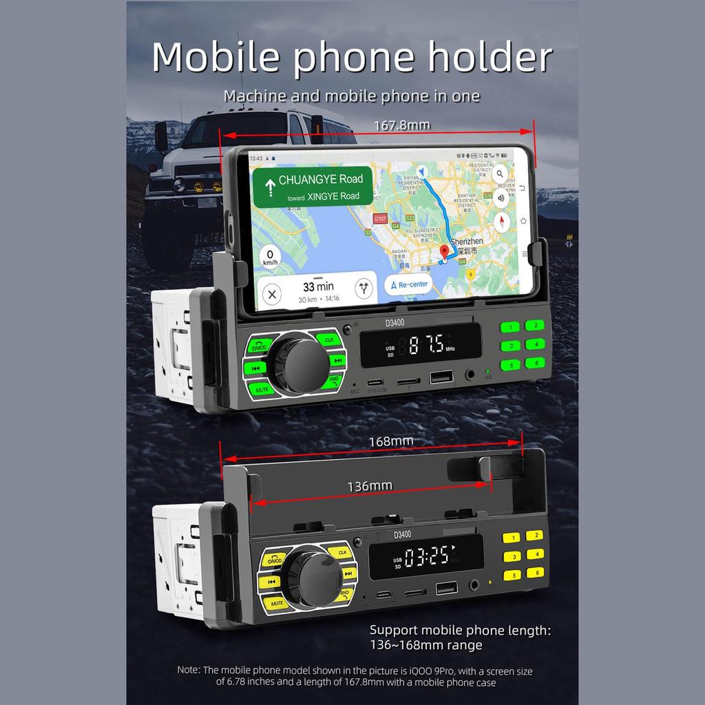 Single-DIN Autoradio Autoradio-Empfänger, USB-Wiedergabe Ladefunktion Auto-Multimedia MP3-Player,