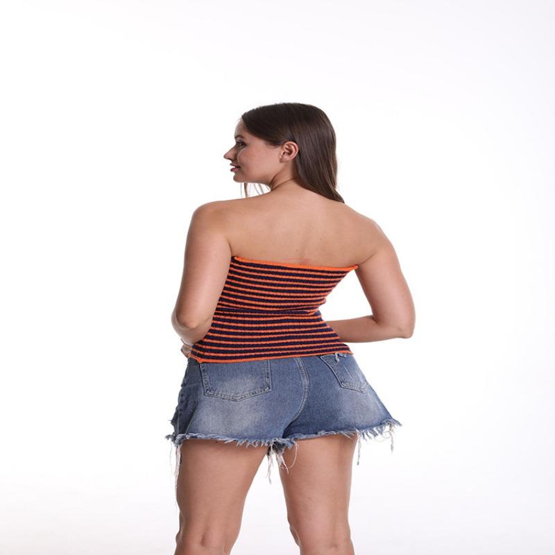 Frühlings- und Sommer-Damenpullover Gestrickte Neckholder-Tops und trägerlose Westen