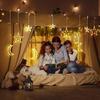 USB LED Star Moon Lamp Battery Powered Twinkle Curtain Lights Bedroom Atmosphere Light String For Christmas Wedding Party Decor