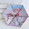 Mini Five-Fold Umbrella Cute Inner Flower Color Plastic Sun Umbrella Sun Protection UV Protection Girls' Bags Umbrella Small Portable