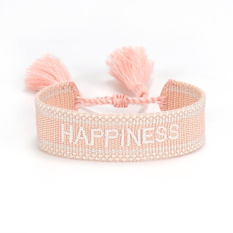 Customizable Women's Fashion Letter Tassel Embroidery Bracelet